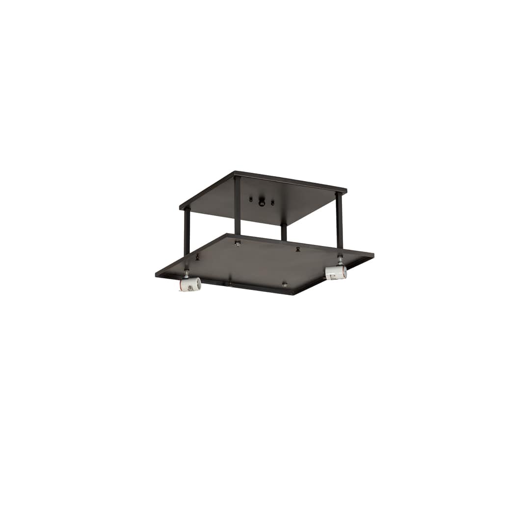 Hyde Park "T" Mission 2 Light 25" Wide Semi-Flush Square Ceiling Fixture