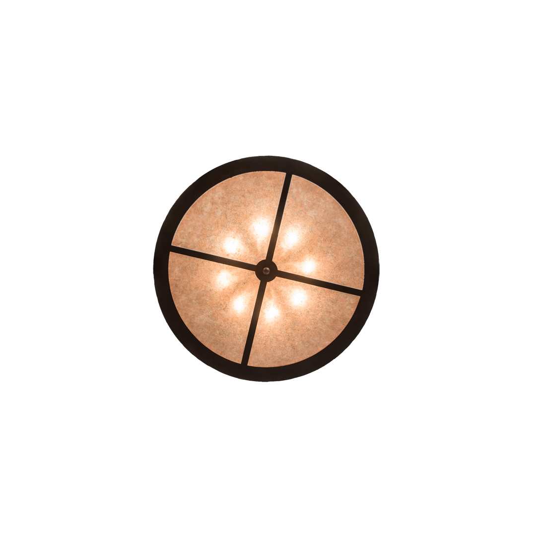 Mountain Pine 8 Light 30" Wide Semi-Flush Drum Ceiling Fixture - Mahogany Bronze Finish