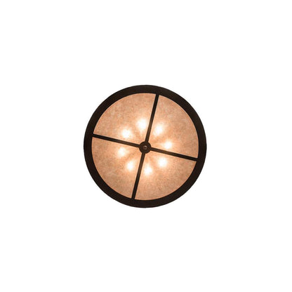 Mountain Pine 8 Light 30" Wide Semi-Flush Drum Ceiling Fixture - Mahogany Bronze Finish