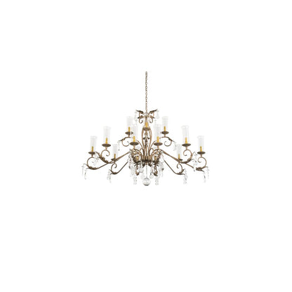 Long Windsor 14 Light 38" Wide Crystal Chandelier