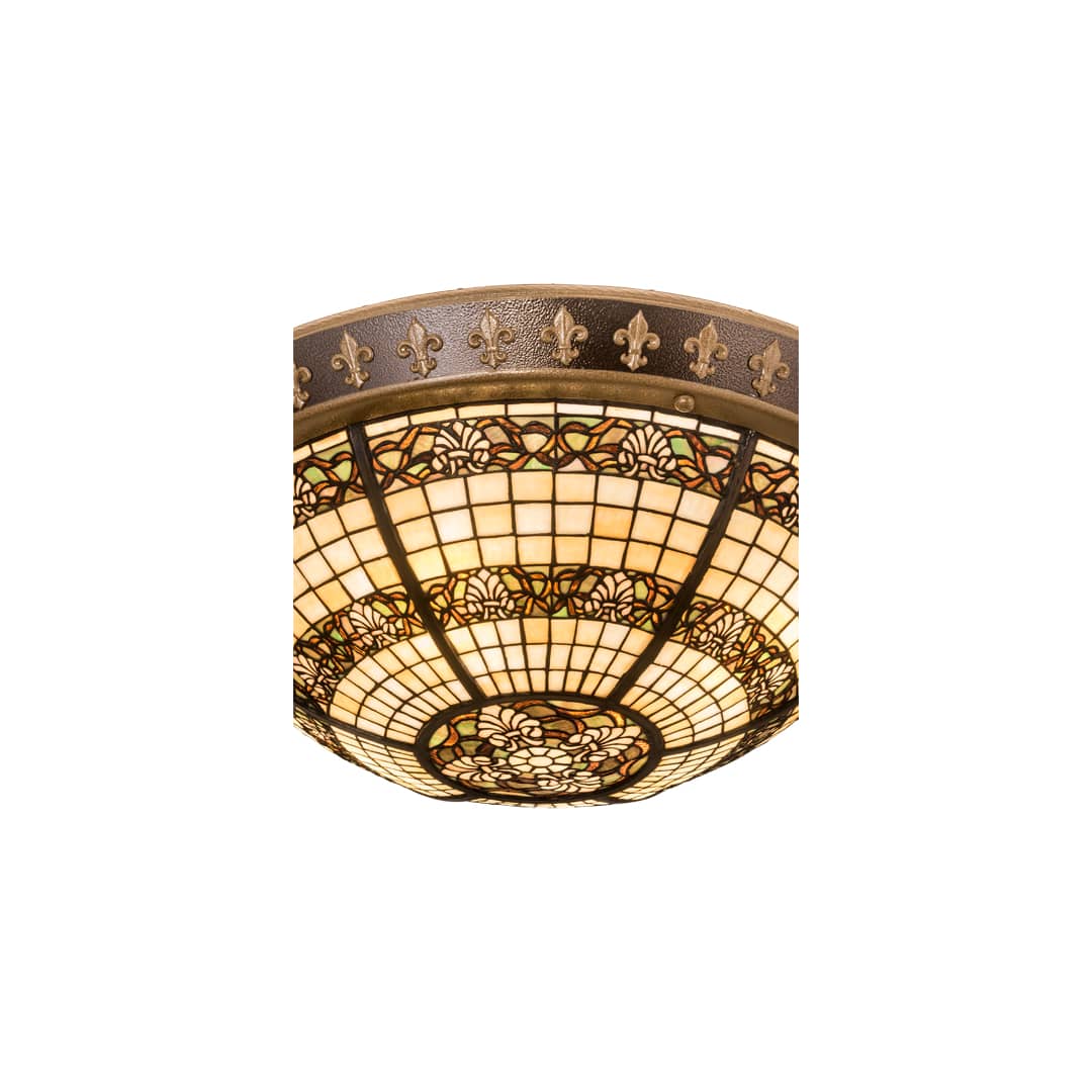 Shell and Ribbon 4 Light 28" Wide Semi-Flush Bowl Ceiling Fixture