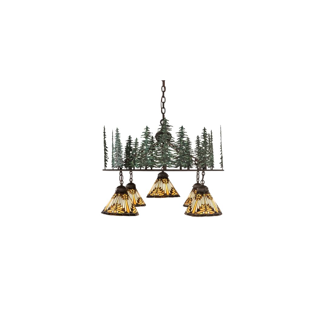 Nuevo Mission 5 Light 34" Wide Chandelier