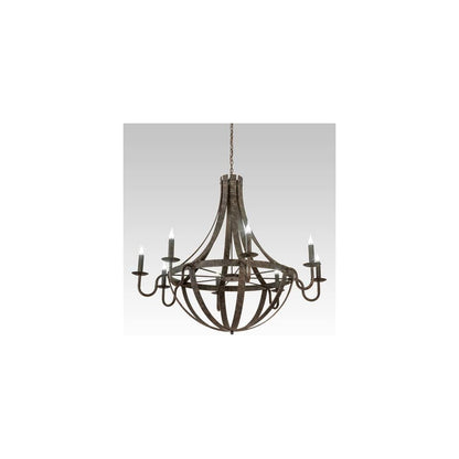 Barrel Stave 8 Light 60" Wide Taper Candle Style Chandelier