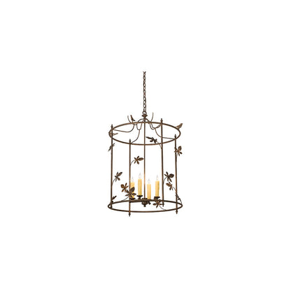 4 Light 25" Wide Taper Candle Pendant
