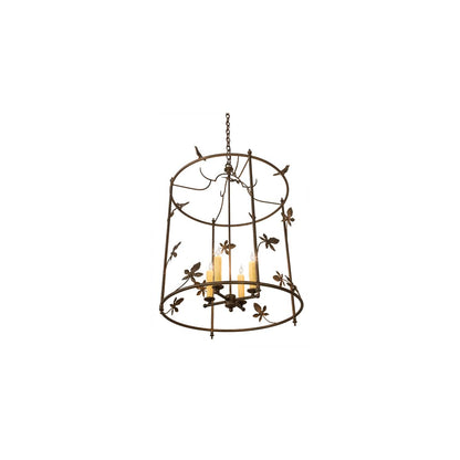 4 Light 25" Wide Taper Candle Pendant