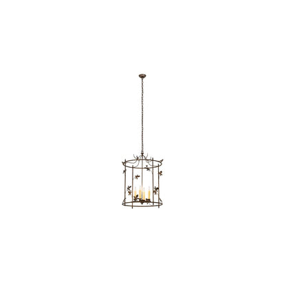 4 Light 25" Wide Taper Candle Pendant