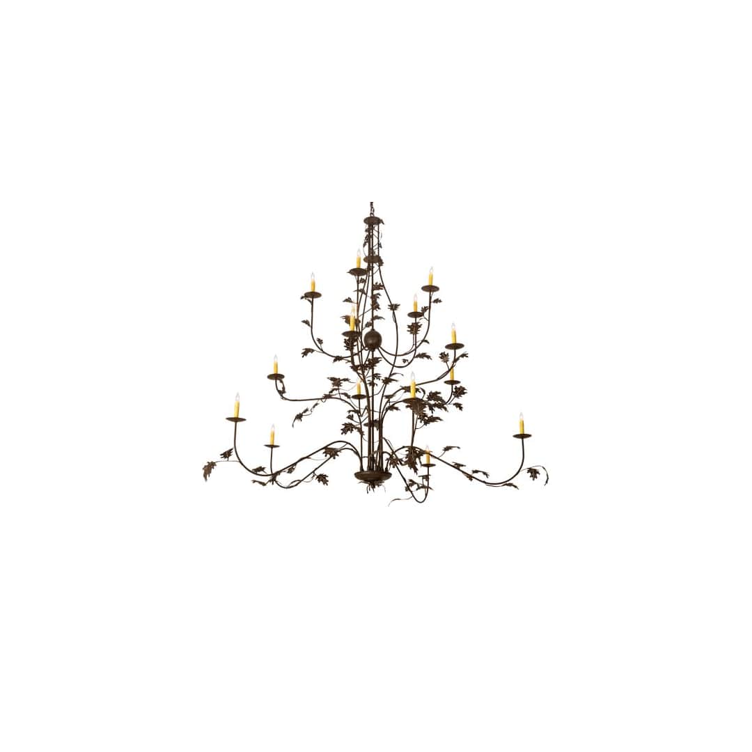 Oak Leaf 15 Light 72" Wide Taper Candle Style Chandelier