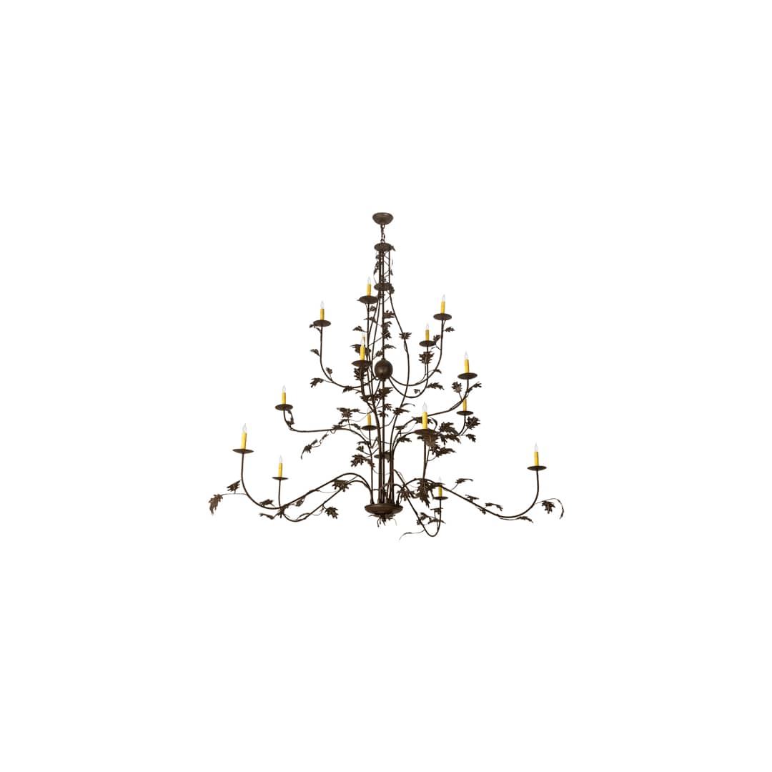 Oak Leaf 15 Light 72" Wide Taper Candle Style Chandelier