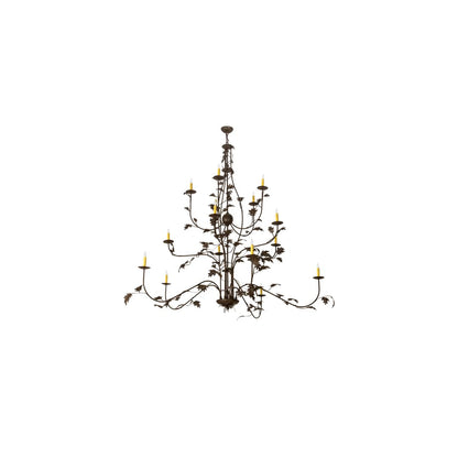 Oak Leaf 15 Light 72" Wide Taper Candle Style Chandelier