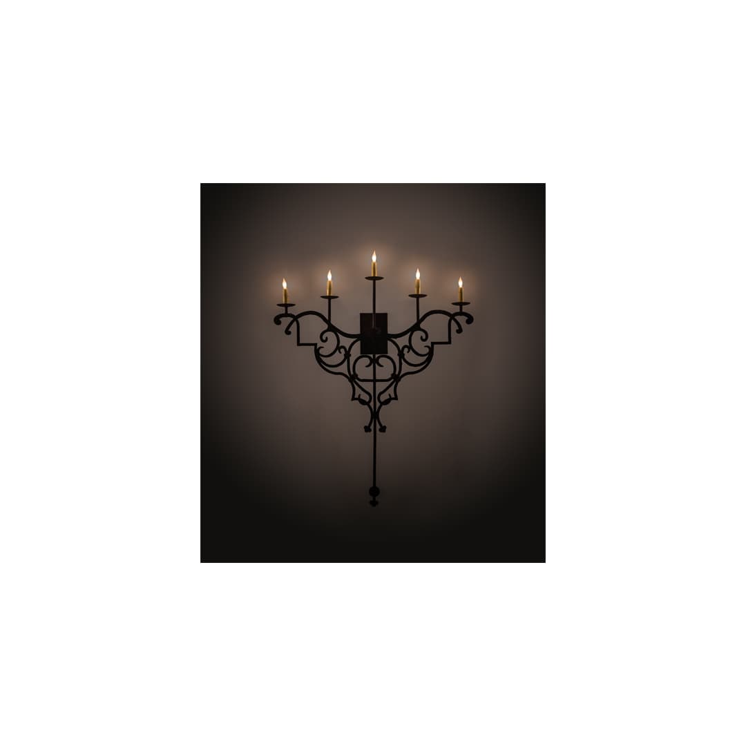 Fleur De Lys 5 Light 45" Tall Hand Crafted Wall Sconce