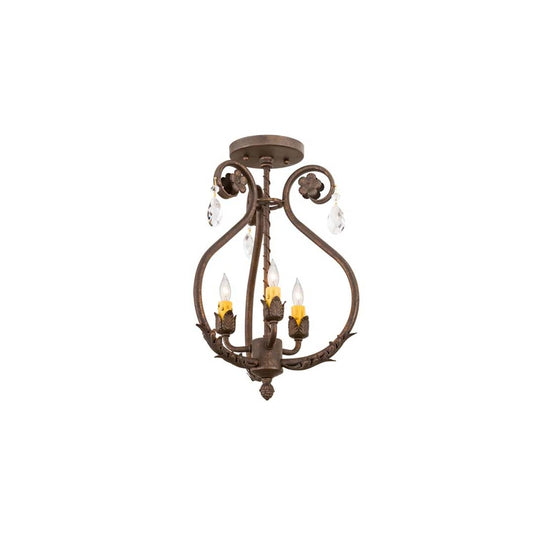 Antonia 3 Light 12" Wide Semi-flush Ceiling Fixture