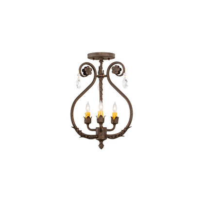 Antonia 3 Light 12" Wide Semi-flush Ceiling Fixture