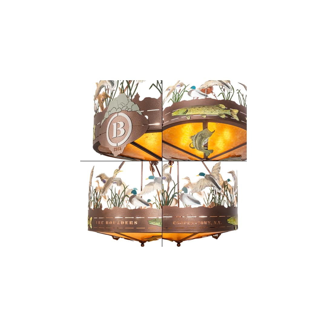 Boulders 6 Light 30" Wide Semi-Flush Drum Ceiling Fixture