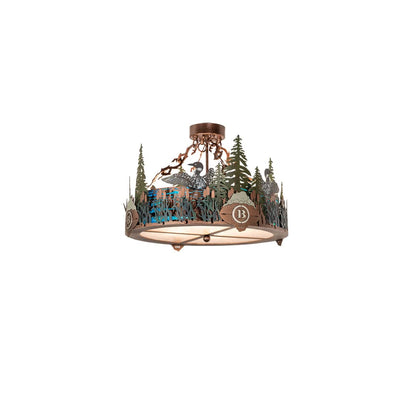 Boulders 4 Light 22" Wide Semi-Flush Drum Ceiling Fixture