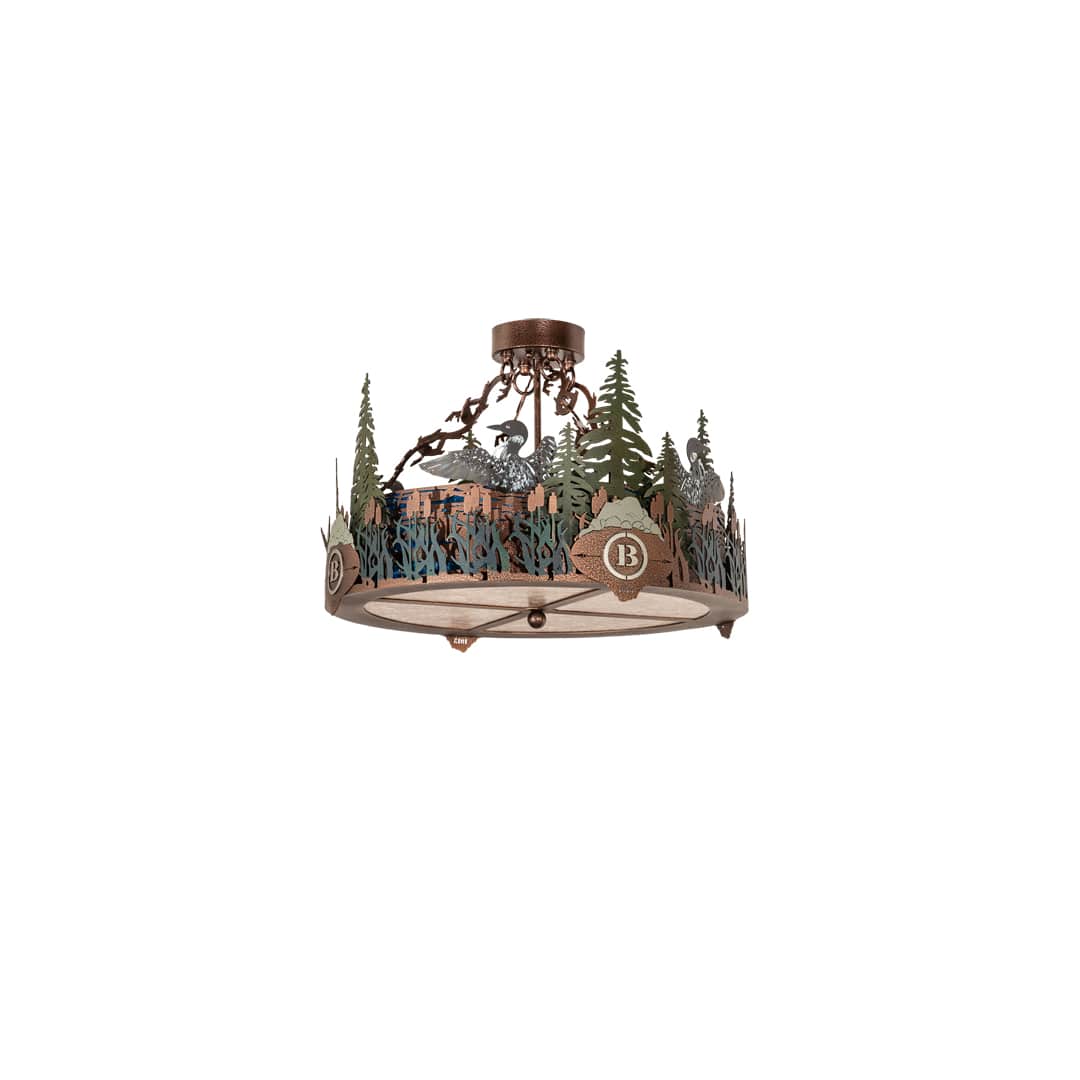 Boulders 4 Light 22" Wide Semi-Flush Drum Ceiling Fixture