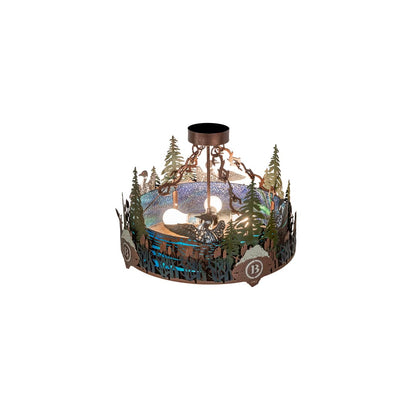 Boulders 4 Light 22" Wide Semi-Flush Drum Ceiling Fixture