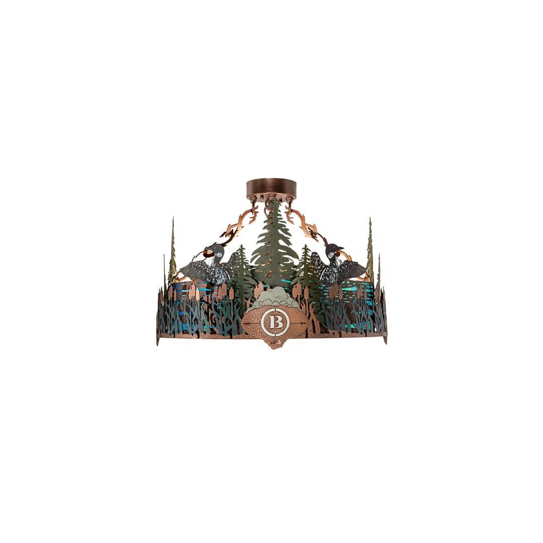 Boulders 4 Light 22" Wide Semi-Flush Drum Ceiling Fixture