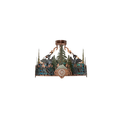Boulders 4 Light 22" Wide Semi-Flush Drum Ceiling Fixture