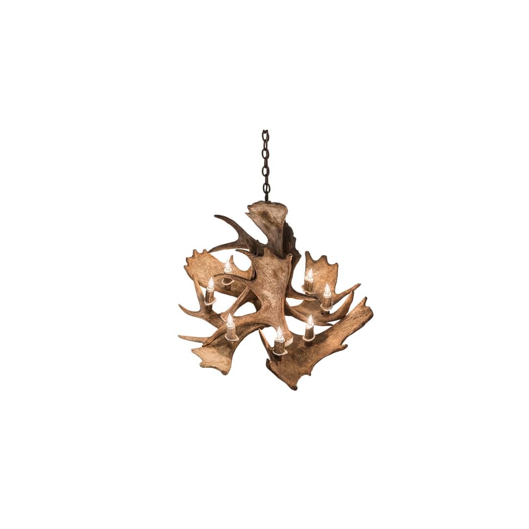 Antlers 10 Light 33" Wide Antler Candle Style Chandelier