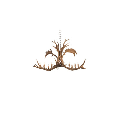 Long Antlers Elk and Fallow Deer 8 Light 28" Wide Antler Candle Style Chandelier