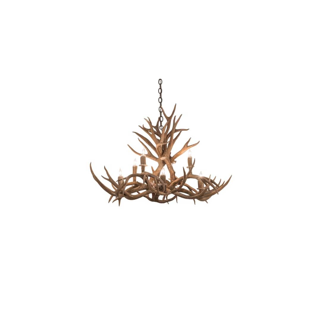 Long Antlers 8 Light 33" Wide Antler Candle Style Chandelier