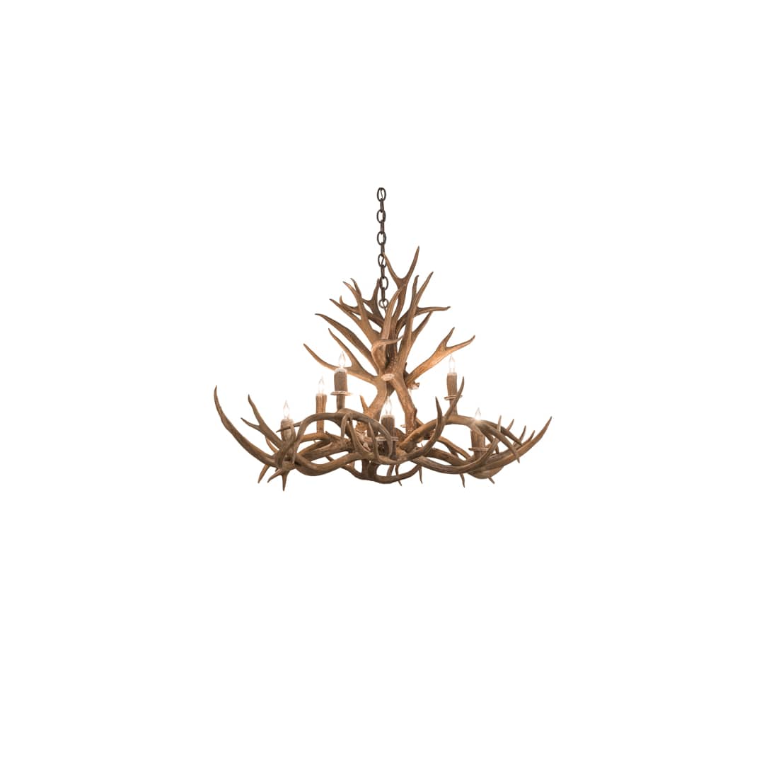 Long Antlers 8 Light 33" Wide Antler Candle Style Chandelier