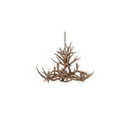 Long Antlers 8 Light 33" Wide Antler Candle Style Chandelier
