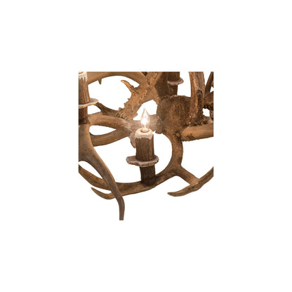 Long Antlers 8 Light 33" Wide Antler Candle Style Chandelier