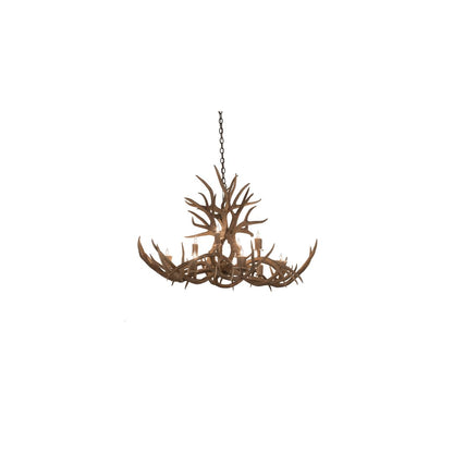 Long Antlers Mule Deer 10 Light 38" Wide Antler Candle Style Chandelier
