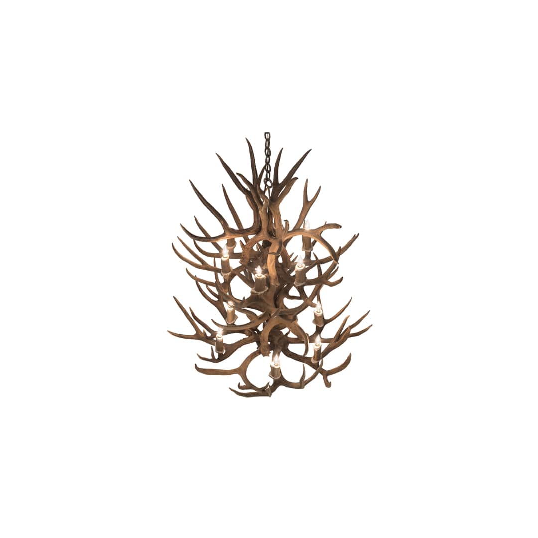 Antlers 12 Light 34" Wide Antler Candle Style Chandelier