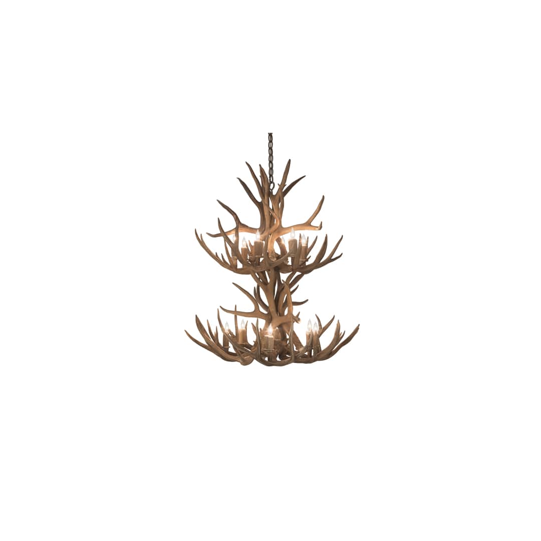 Antlers 12 Light 34" Wide Antler Candle Style Chandelier