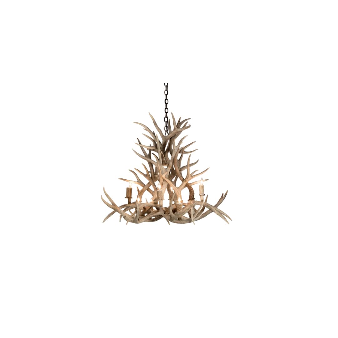 Antlers 8 Light 38" Wide Antler Candle Style Chandelier