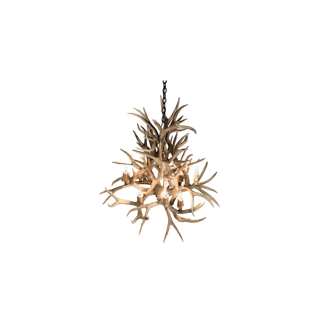 Antlers 8 Light 38" Wide Antler Candle Style Chandelier