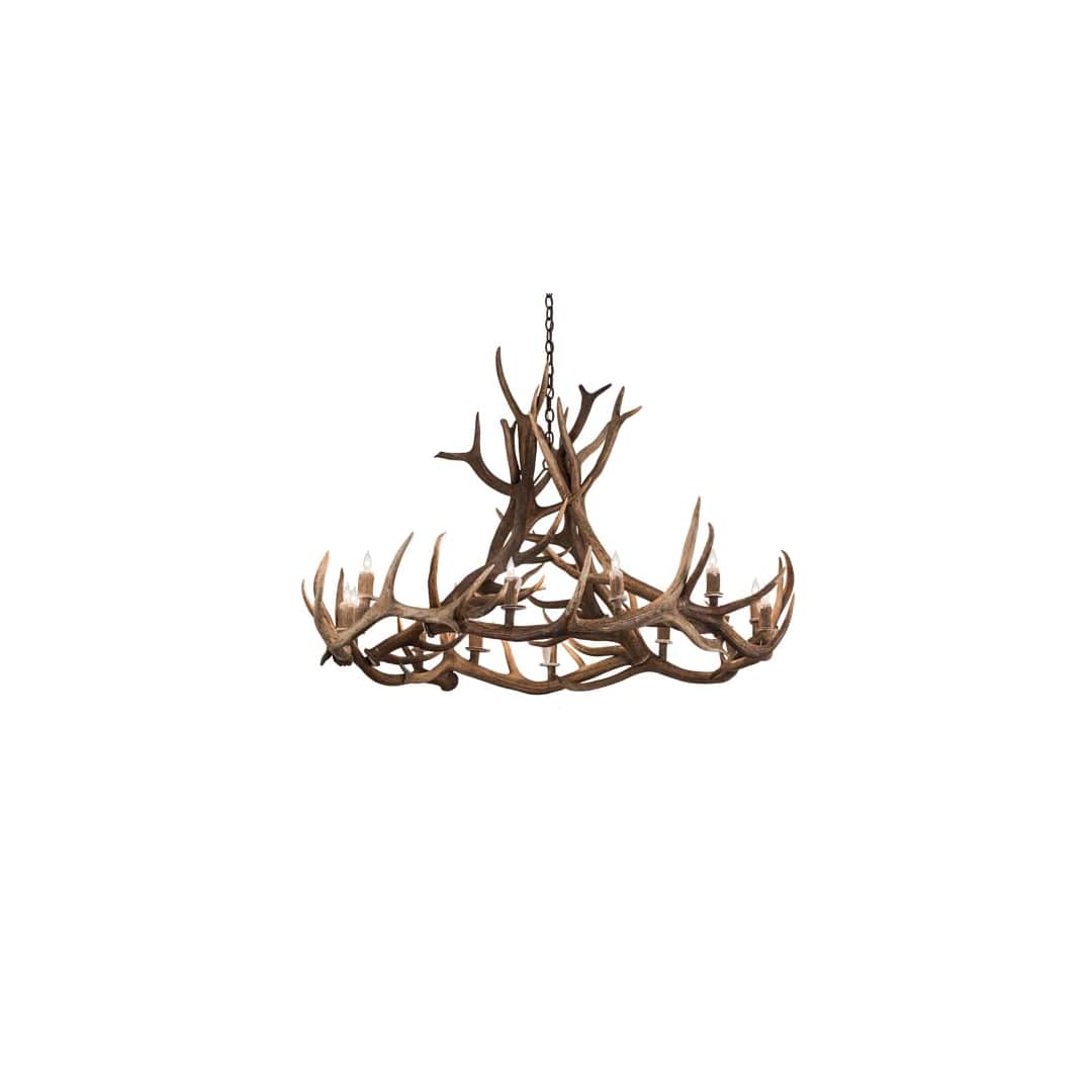 Antlers 12 Light 56" Wide Antler Candle Style Chandelier