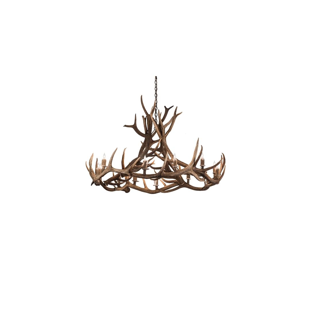 Antlers 12 Light 56" Wide Antler Candle Style Chandelier