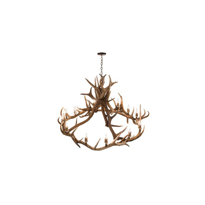 Antlers 12 Light 56" Wide Antler Candle Style Chandelier