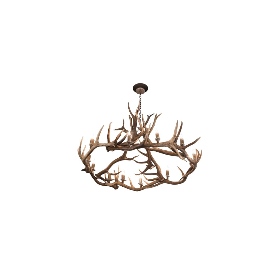 Antlers 12 Light 56" Wide Antler Candle Style Chandelier