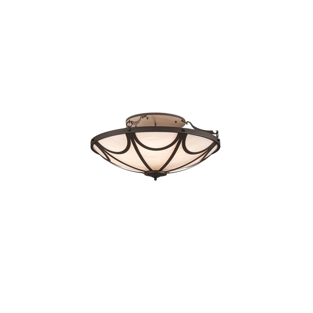 Carousel 8 Light 42" Wide Semi-Flush Bowl Ceiling Fixture - Hand Wrought Iron Finish