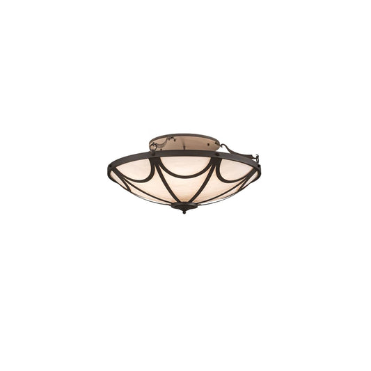 Carousel 8 Light 42" Wide Semi-Flush Bowl Ceiling Fixture - Hand Wrought Iron Finish
