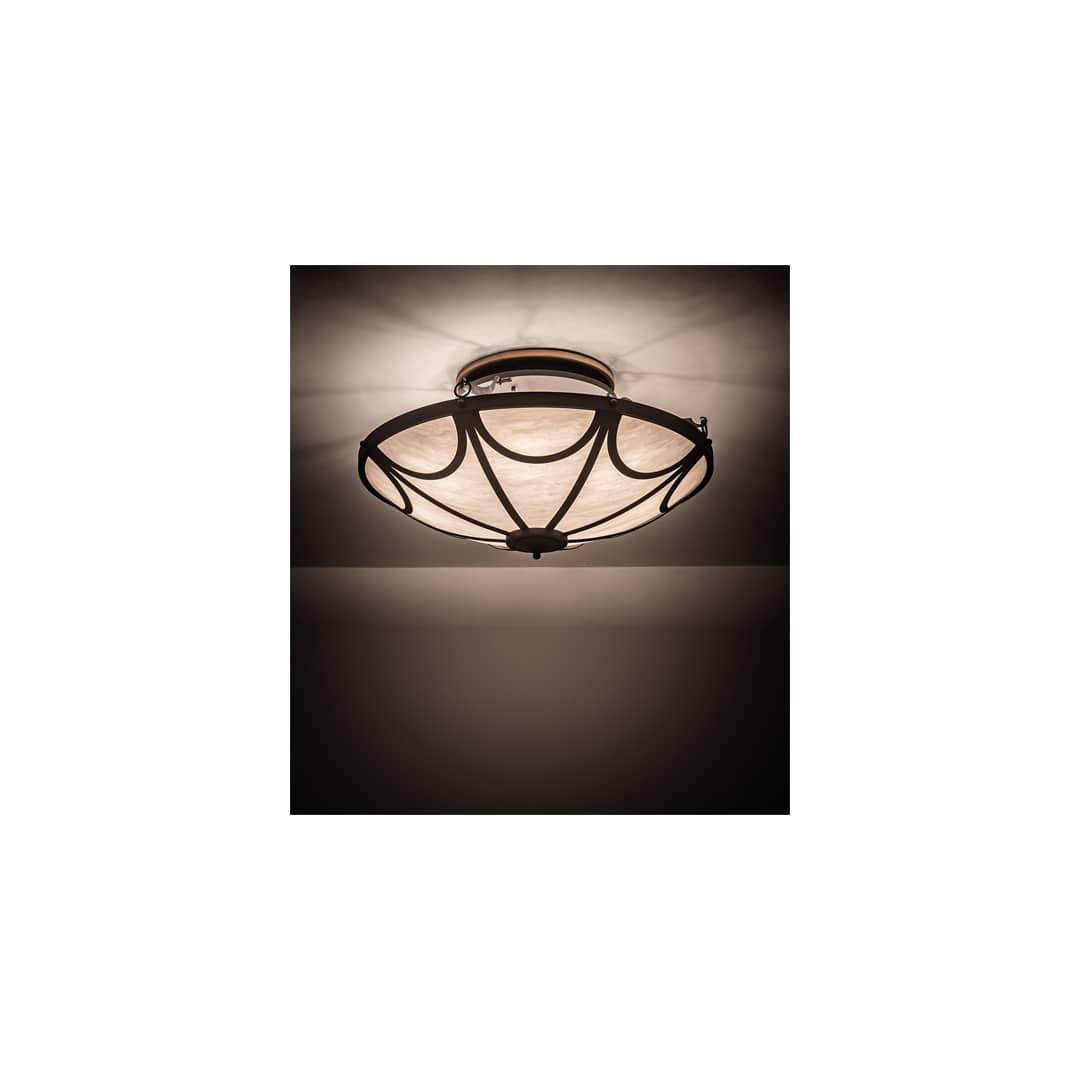 Carousel 8 Light 42" Wide Semi-Flush Bowl Ceiling Fixture - Hand Wrought Iron Finish