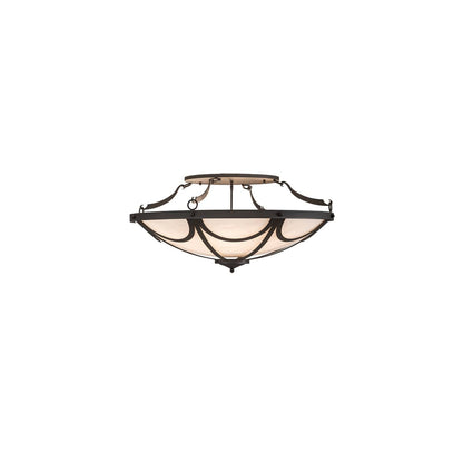 Carousel 8 Light 42" Wide Semi-Flush Bowl Ceiling Fixture - Hand Wrought Iron Finish
