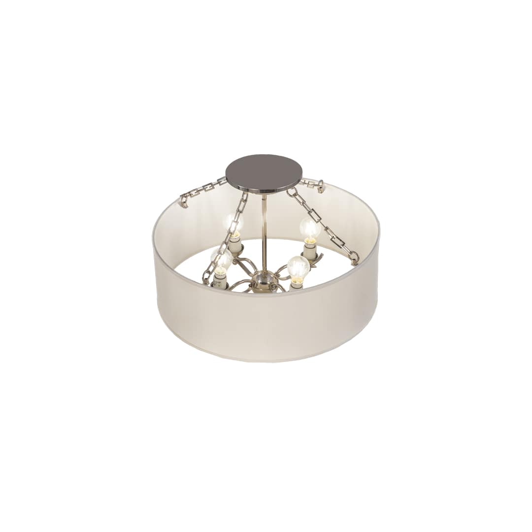 Cilindro 4 Light 24" Wide Semi-Flush Drum Ceiling Fixture - Polished Nickel Finish