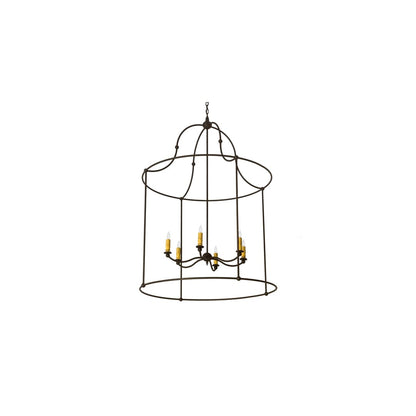 6 Light 42" Wide Taper Candle Pendant