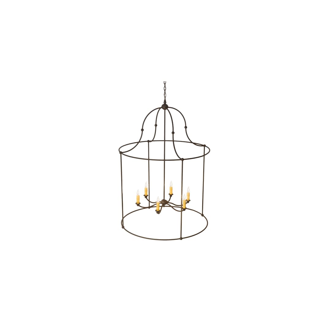 6 Light 42" Wide Taper Candle Pendant