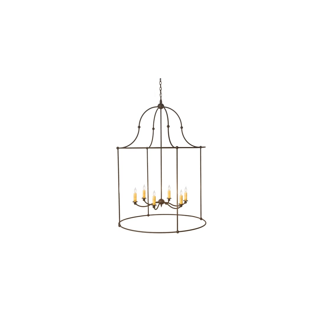 6 Light 42" Wide Taper Candle Pendant