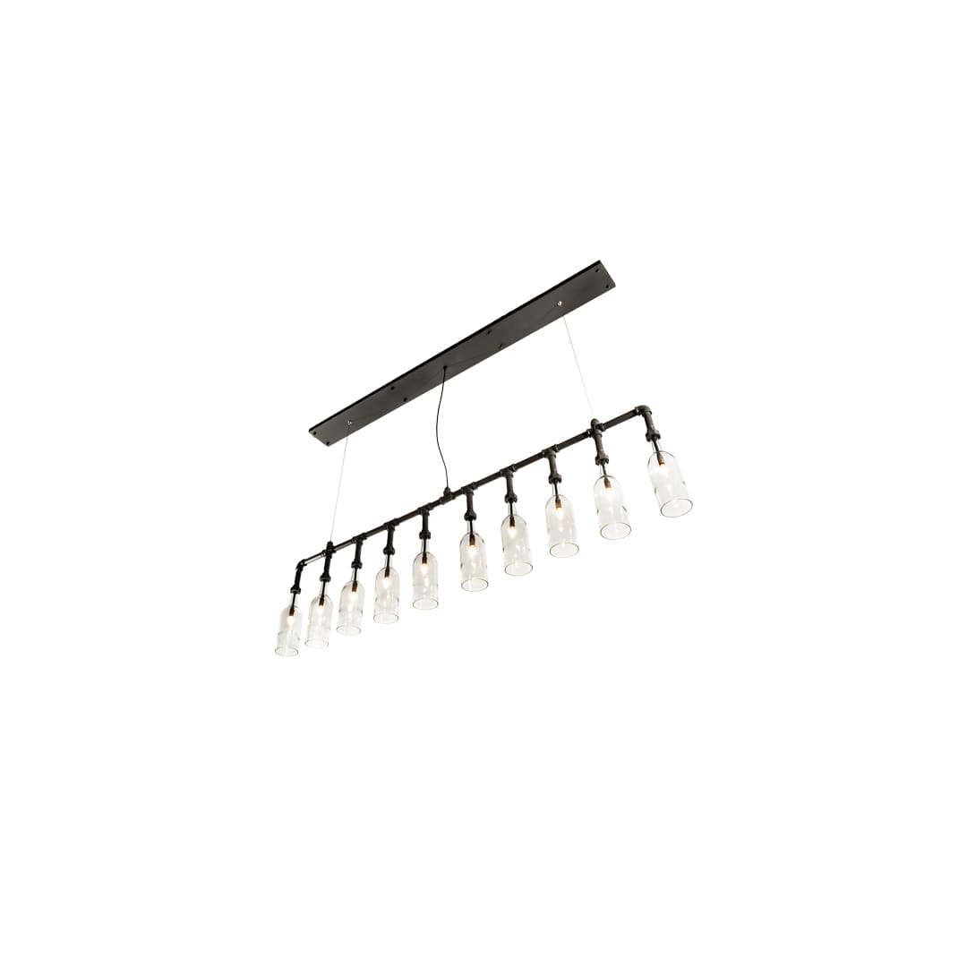10 Light 75" Wide Suspension Linear Pendant