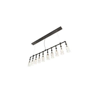 10 Light 75" Wide Suspension Linear Pendant