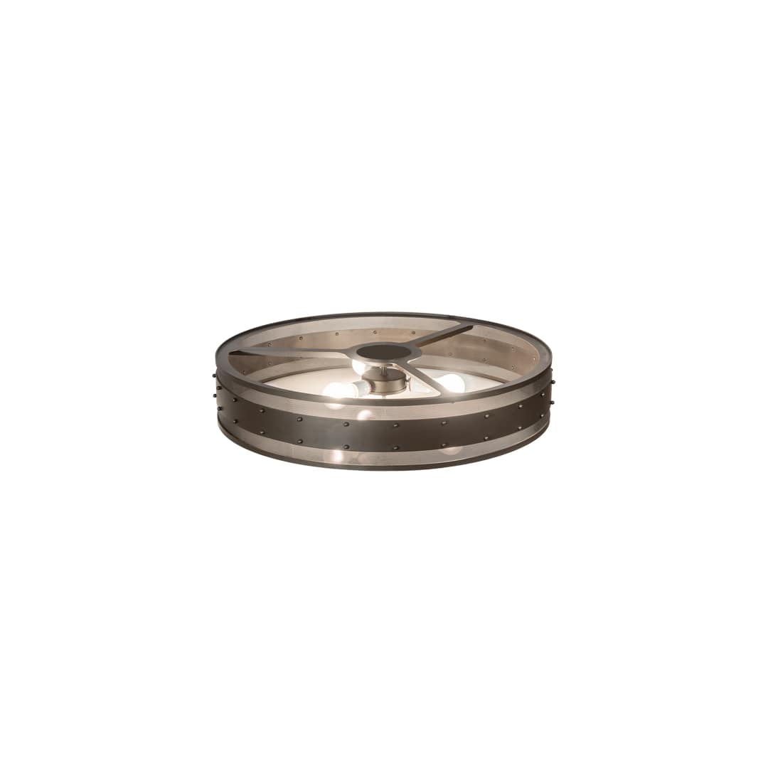 Nolan 3 Light 30" Wide Flush Mount Drum Ceiling Fixture