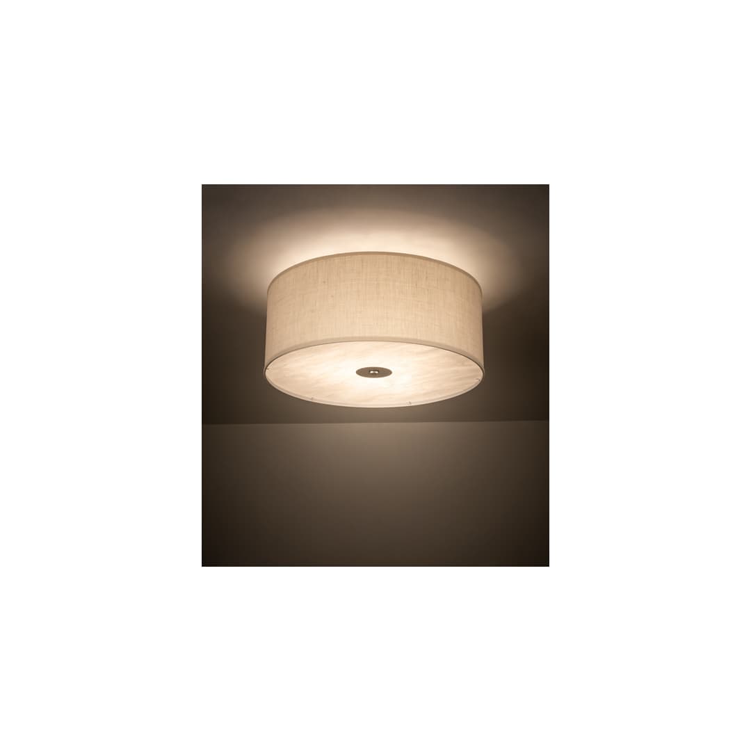 Cilindro 3 Light 30" Wide Semi-Flush Drum Ceiling Fixture - Nickel Finish