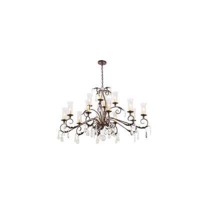 Long Windsor 14 Light 38" Wide Crystal Chandelier